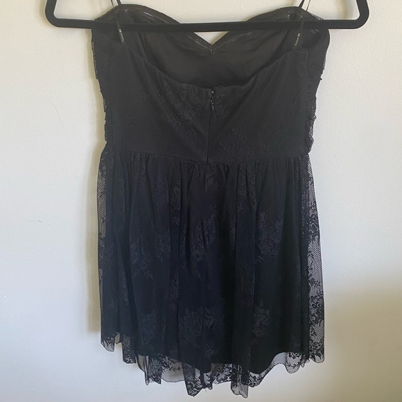 Forever 21 Strapless Lace Mini Mermaid Dress in Black • sz S Small - Picture 4 of 8